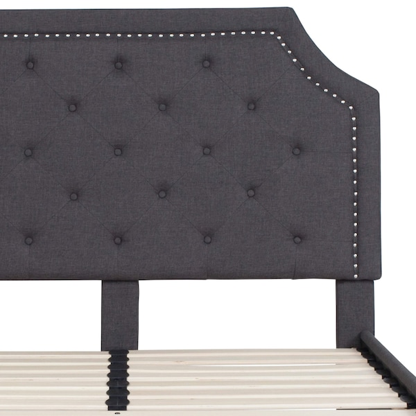 Flash Furniture Brighton Full Platform Bed, Dark Gray - SL-BK4-F-DG-GG