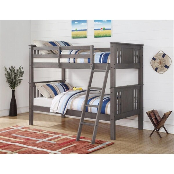 Fixturesfirst PD-316TTSG Princeton Twin over Twin Bunk Bed in Slate Gray - FI480574