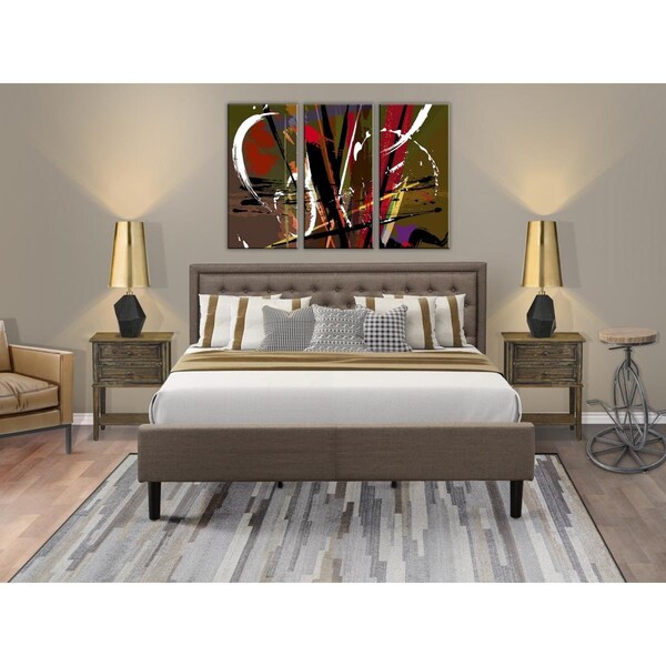 East West Furniture 3 Piece Kendall Bedroom Set - Black - KD18K-2VL07