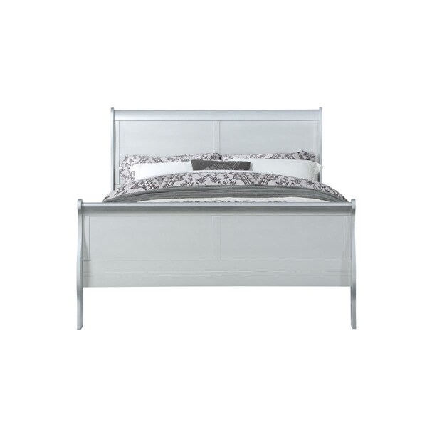 Gfancy Fixtures 80 x 90 x 47 in. Platinum Wood King Bed - GF3682917