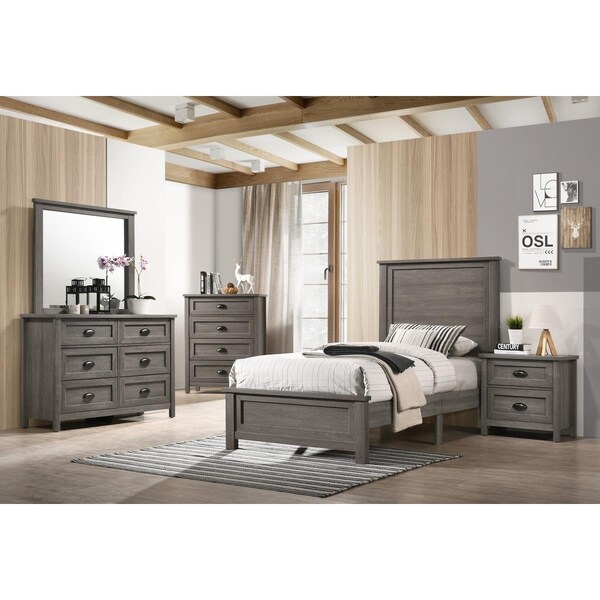 Progressive Furniture Madden Complete Bed, Light Slate Gray - Full Size - B118-32