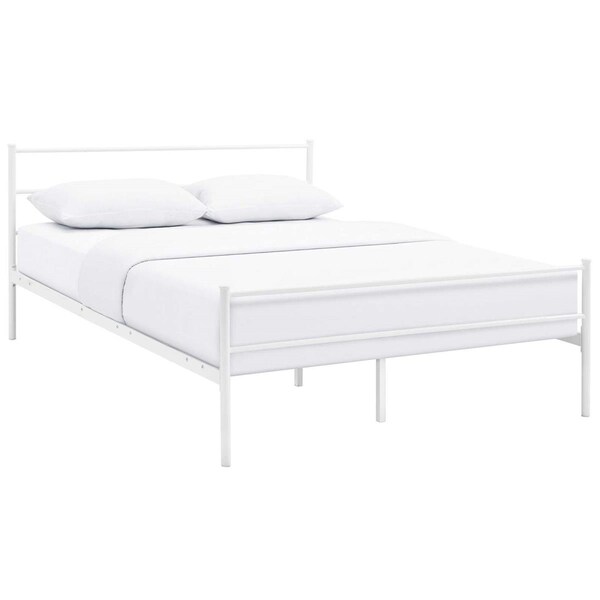 Modway Furniture 34.5 x 56 in. Alina Full Platform Bed Frame - White - MOD-5552-WHI-SET