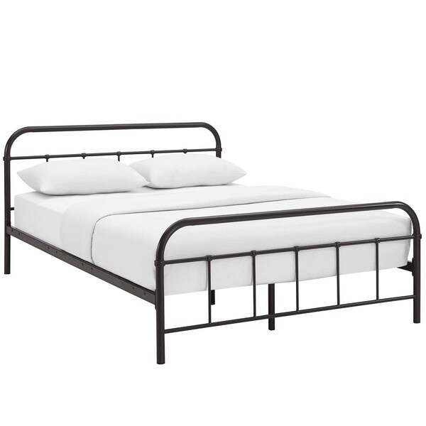 Modway Furniture 36.5 x 84.5 in. Maisie Queen Stainless Steel Bed Frame - Brown - MOD-5533-BRN-SET