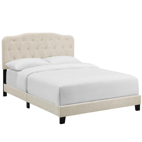 Modway Furniture Amelia Upholstered Fabric Bed, Beige - Queen Size - MOD-5840-BEI