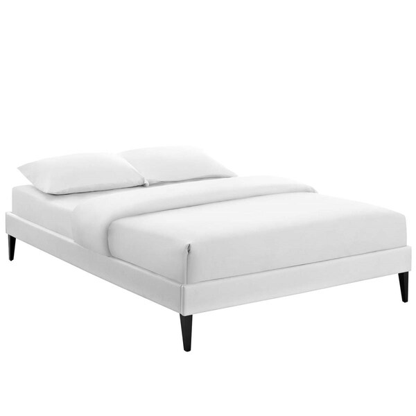 Modway Furniture Tessie Queen Vinyl Bed Frame with Squared Tapered Legs - White, 13 x 85.5 x 63.5 in. - MOD-5898-WHI