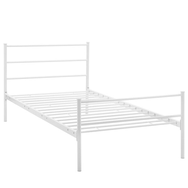 Modway Furniture 34.5 x 41.5 in. Alina Twin Platform Bed Frame - White - MOD-5551-WHI-SET