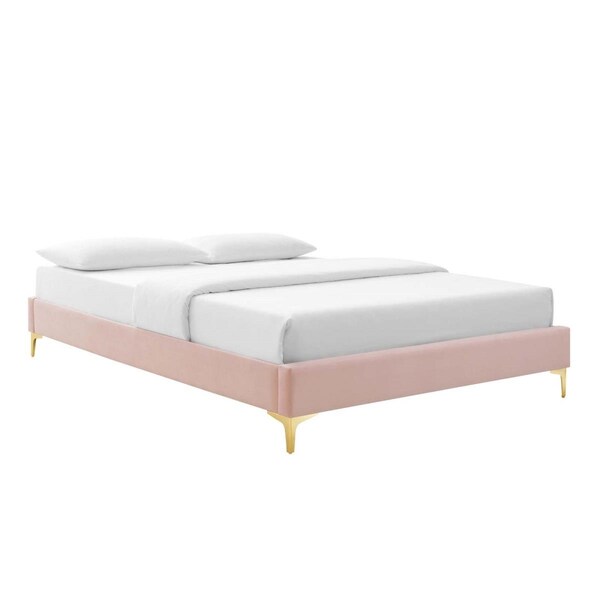 Modway Furniture Sutton Performance Velvet Bed Frame, Pink - Full Size - MOD-6306-PNK