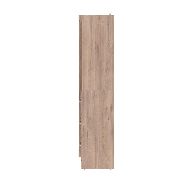 Bestar Pur Queen Murphy Bed and 2 Storage Units with Drawers (115W) in rustic brown - 26884-000009
