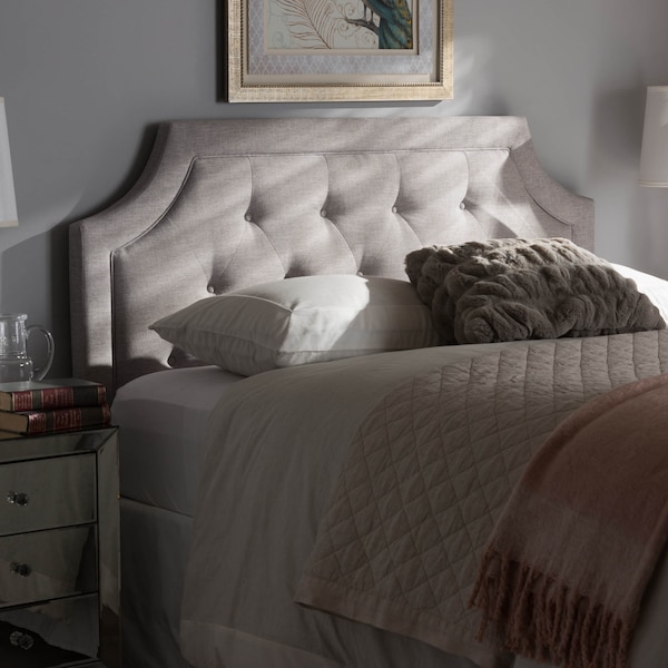 Baxton Studio Mars Modern Greyish Beige King Size Headboard - 134-7262