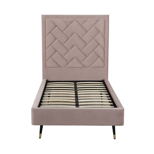 Manhattan Comfort Crosby Twin-Size Bed in Blush - BD009-TW-BH