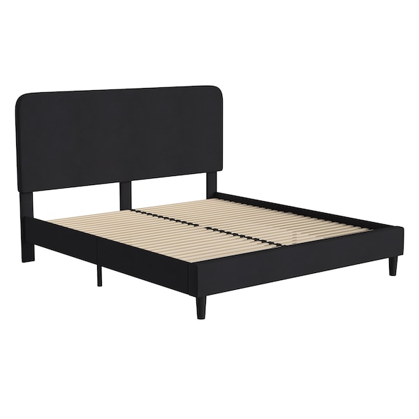 Flash Furniture Charcoal King Fabric Upholstered Platform Bed - HG-3WPB21-K04-K-BK-GG