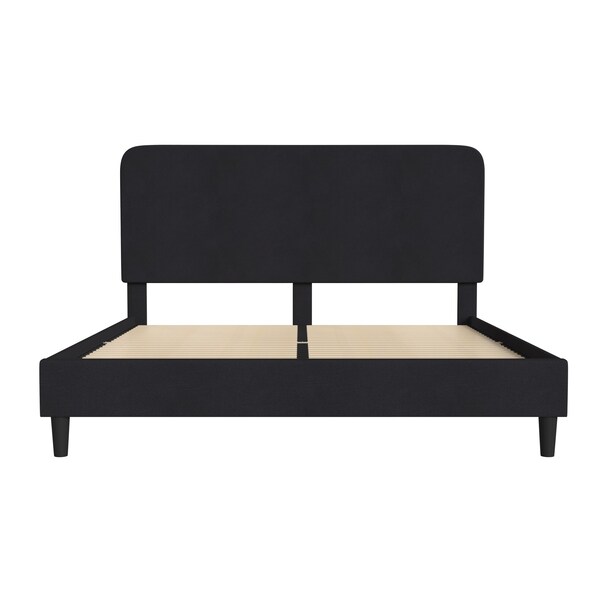 Flash Furniture Charcoal King Fabric Upholstered Platform Bed - HG-3WPB21-K04-K-BK-GG