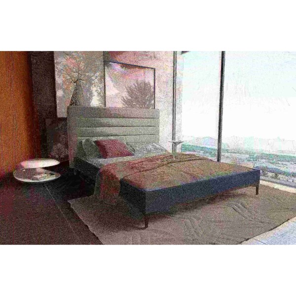 Manhattan Comfort Schwamm Queen Bed in Light Grey - BD004-QN-LG