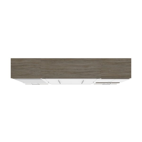 Bestar Orion 118W Full Murphy Bed and Multifunctional Storage with Drawers (119W), White & Walnut Grey - 116864-000017