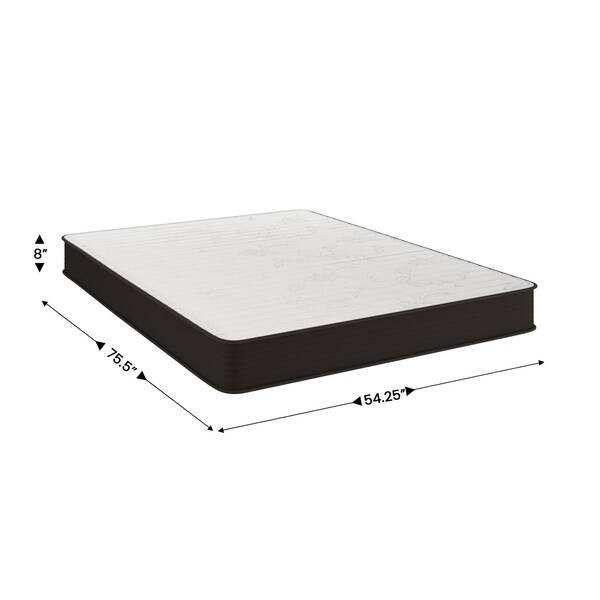 Flash Furniture Dream 8 Inch Hybrid Mattress, Full Size High Density Foam and Innerspring Mattress in a Box - DR-E238-B-F-GG