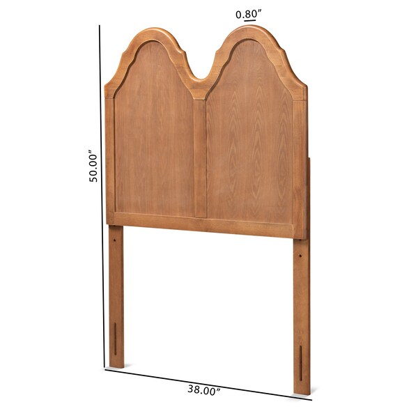 Baxton Studio Tobin Vintage Classic and Traditional Ash Walnut Finished Wood Twin Size Arched Headboard - 181-11123-ZORO