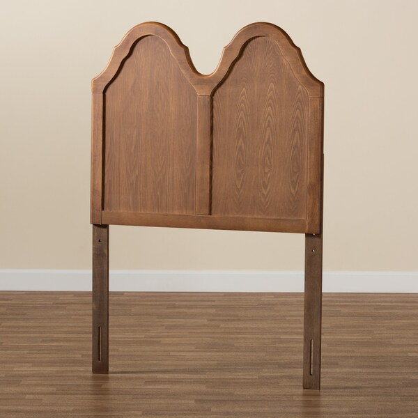 Baxton Studio Tobin Vintage Classic and Traditional Ash Walnut Finished Wood Twin Size Arched Headboard - 181-11123-ZORO