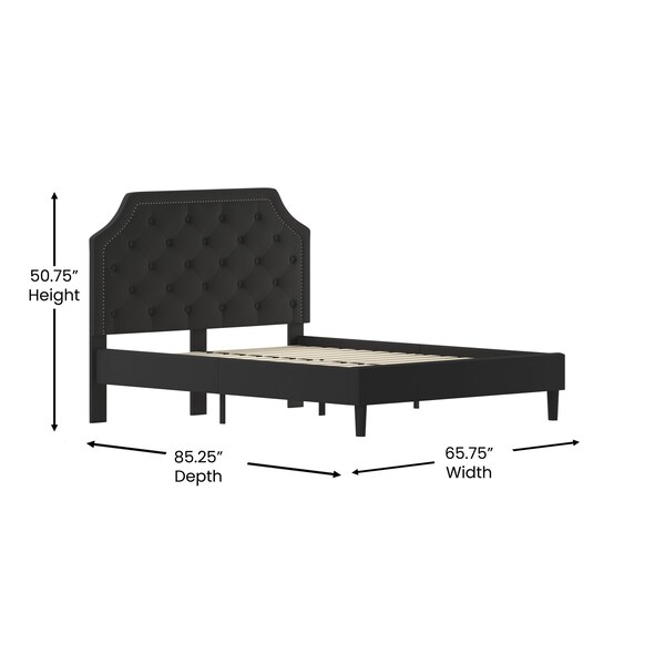 Flash Furniture Brighton Queen Platform Bed, Black - SL-BK4-Q-BK-GG