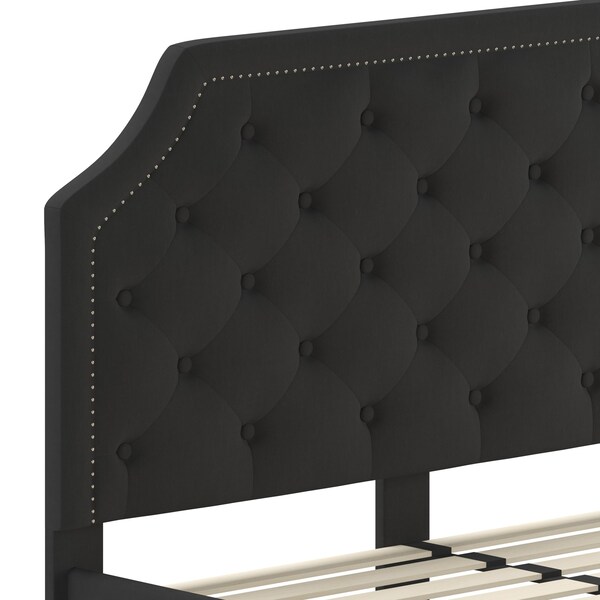 Flash Furniture Brighton Queen Platform Bed, Black - SL-BK4-Q-BK-GG