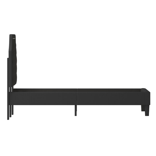 Flash Furniture Brighton Queen Platform Bed, Black - SL-BK4-Q-BK-GG