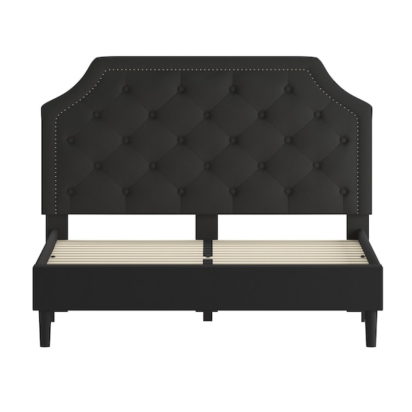 Flash Furniture Brighton Queen Platform Bed, Black - SL-BK4-Q-BK-GG
