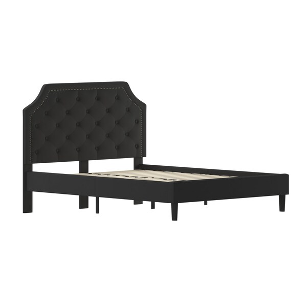 Flash Furniture Brighton Queen Platform Bed, Black - SL-BK4-Q-BK-GG