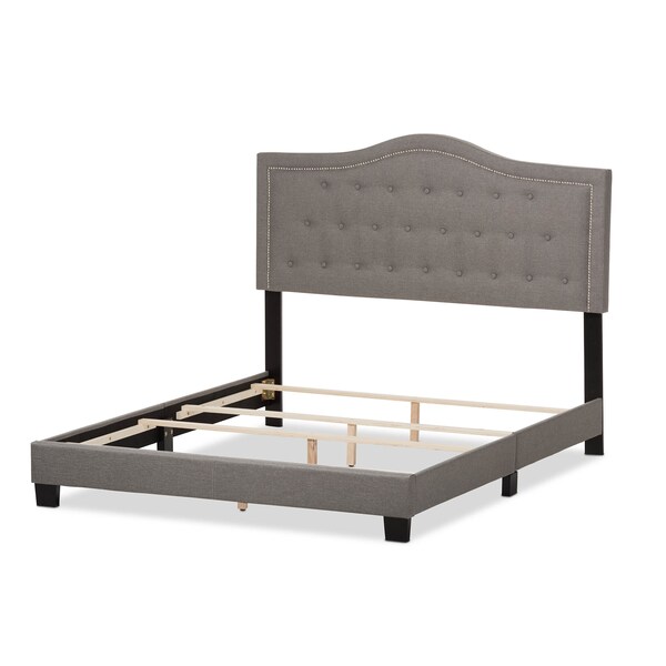 Baxton Studio Emerson Modern Light Grey Upholstered Queen Size Bed - 136-7446
