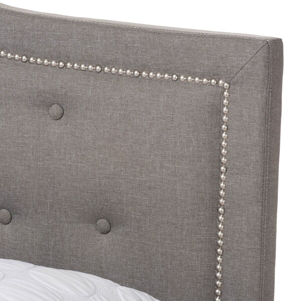 Baxton Studio Emerson Modern Light Grey Upholstered Queen Size Bed - 136-7446