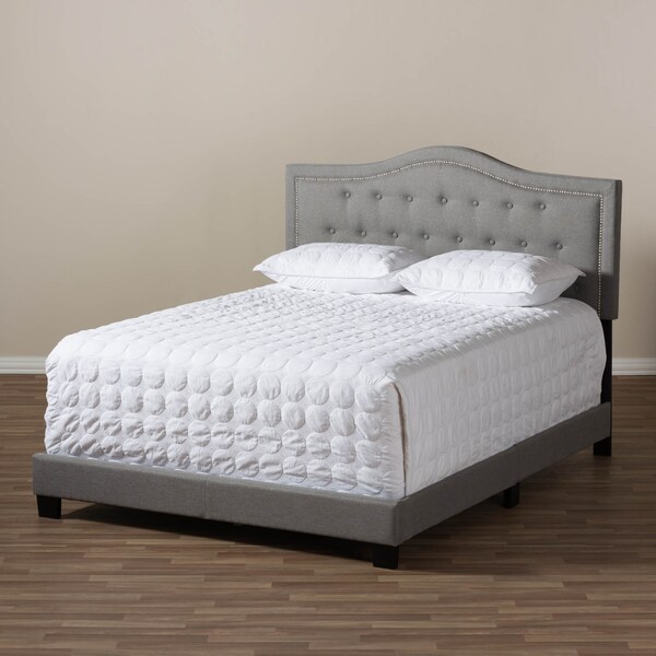 Baxton Studio Emerson Modern Light Grey Upholstered Queen Size Bed - 136-7446