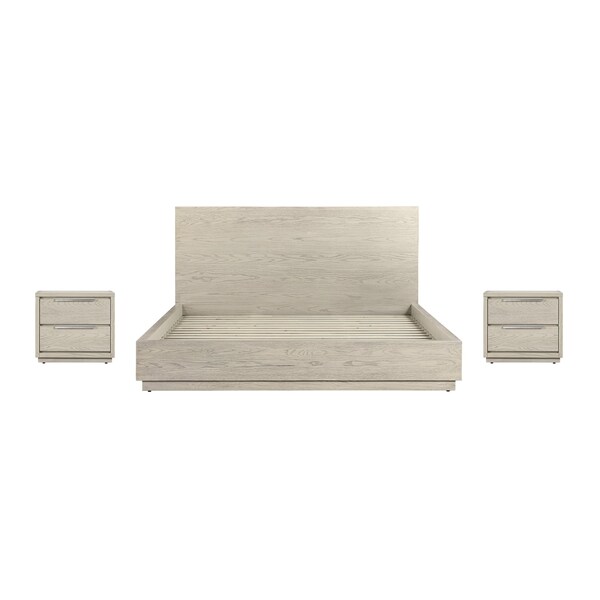 Armen Living Abbey King 3 Piece Bedroom Set in Gray Oak Wood - SETAJBDGRKG3A