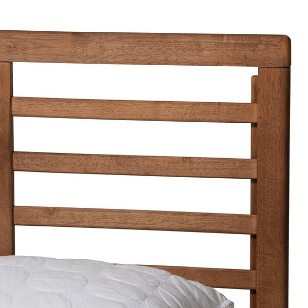 Baxton Studio Lucine Mid-Century Modern Ash Walnut Finished Wood Queen Size Platform Bed - 230-9423-11888-ZORO
