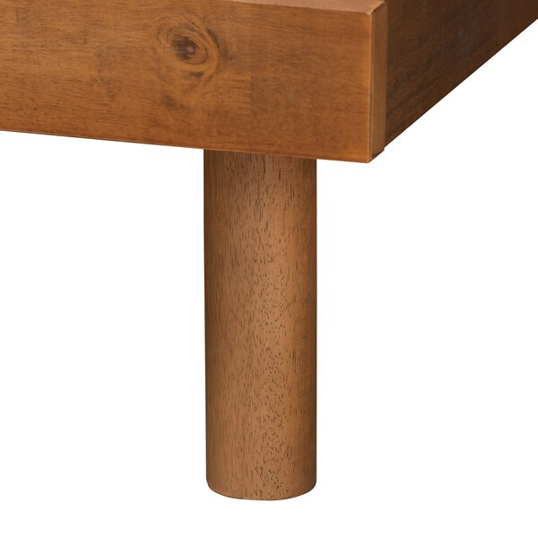 Baxton Studio Lucine Mid-Century Modern Ash Walnut Finished Wood Queen Size Platform Bed - 230-9423-11888-ZORO