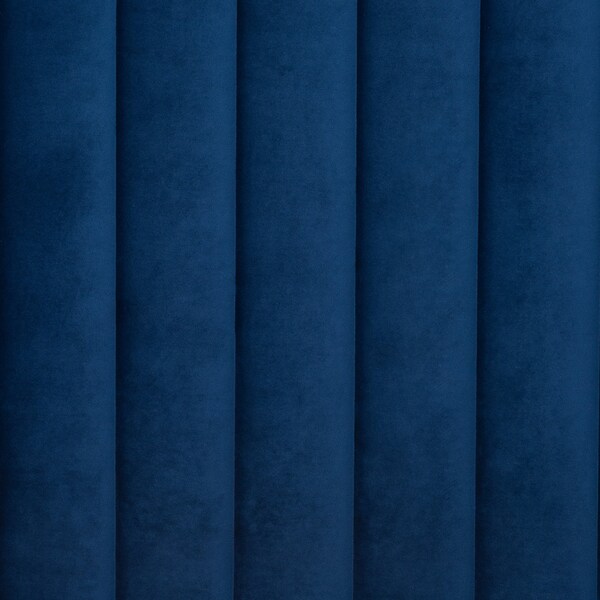 Baxton Studio Serrano Glam and Luxe Navy Blue Velvet Upholstered and Gold Metal King Size Platform Bed - 215-10948-ZORO