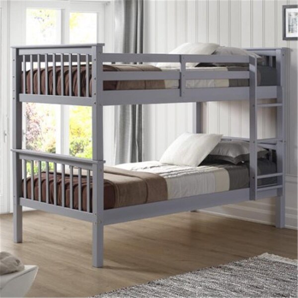 Walker Edison Furniture Walker Edison  Twin Size Solid Wood Mission Design Bunk Bed - White - BWTOTMSWH