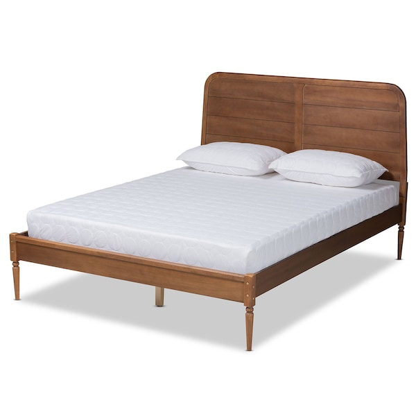 Baxton Studio Kassidy Traditional Walnut Brown Finished Wood Platform Bed-Full - 192-11495-ZORO