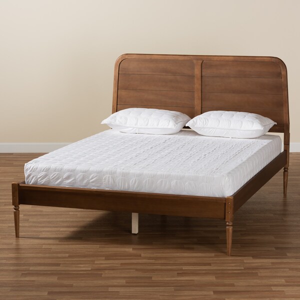 Baxton Studio Kassidy Traditional Walnut Brown Finished Wood Platform Bed-Full - 192-11495-ZORO