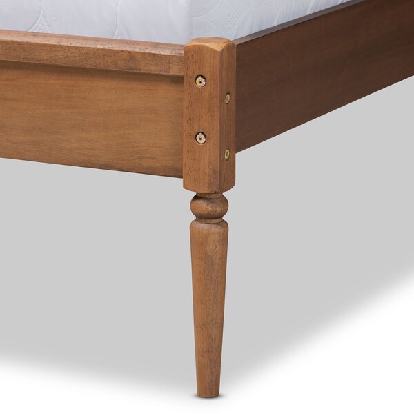 Baxton Studio Kassidy Traditional Walnut Brown Finished Wood Platform Bed-Full - 192-11495-ZORO