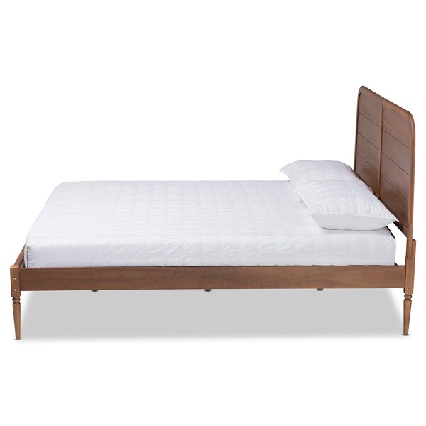 Baxton Studio Kassidy Traditional Walnut Brown Finished Wood Platform Bed-Full - 192-11495-ZORO