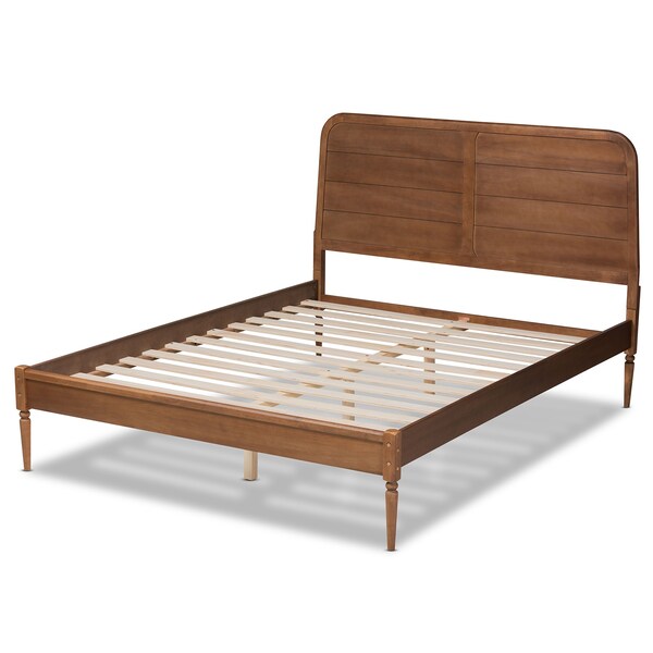 Baxton Studio Kassidy Traditional Walnut Brown Finished Wood Platform Bed-Full - 192-11495-ZORO