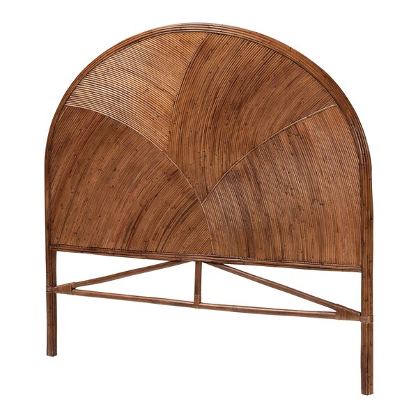 Bali & Pari Seana Bohemian Dark Brown Rattan Queen Size Standalone Headboard - 244-13656-ZORO