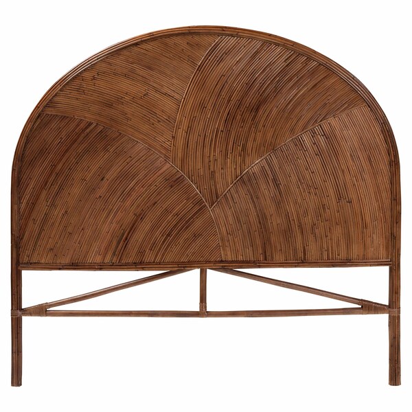 Bali & Pari Seana Bohemian Dark Brown Rattan Queen Size Standalone Headboard - 244-13656-ZORO