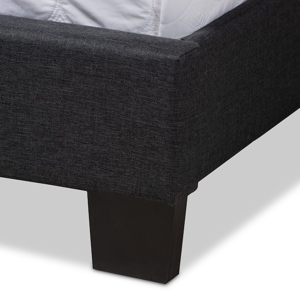 Baxton Studio Lisette Modern Charcoal Grey Upholstered King Size Bed - 150-8856