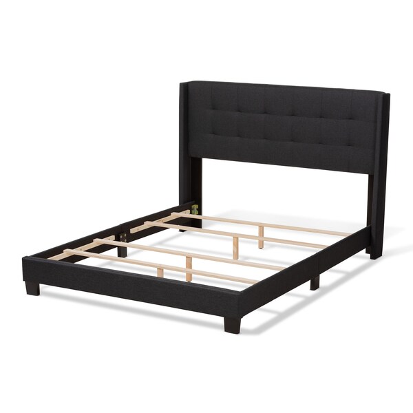 Baxton Studio Lisette Modern Charcoal Grey Upholstered King Size Bed - 150-8856
