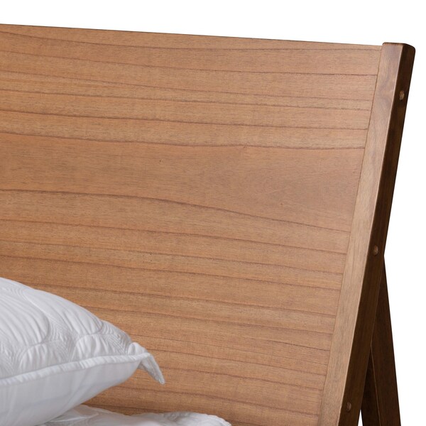 Baxton Studio Eileen Mid-Century Transitional Walnut Brown Finished Wood Queen Size Platform Bed - 232-13242-ZORO