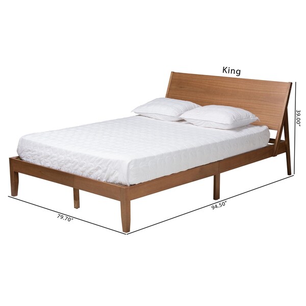 Baxton Studio Eileen Mid-Century Transitional Walnut Brown Finished Wood Queen Size Platform Bed - 232-13242-ZORO
