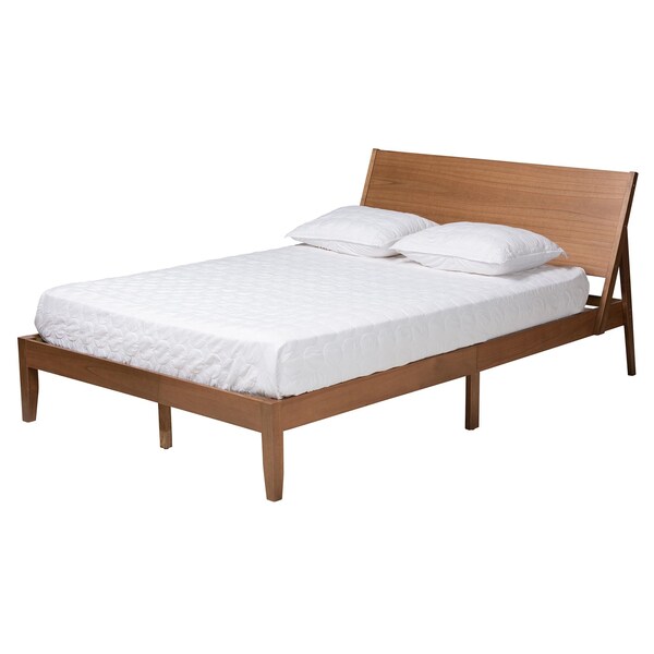 Baxton Studio Eileen Mid-Century Transitional Walnut Brown Finished Wood Queen Size Platform Bed - 232-13242-ZORO
