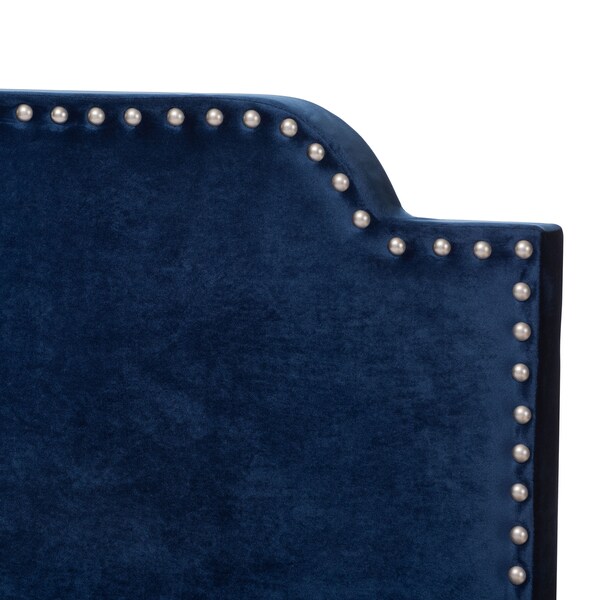 Baxton Studio Darcy Luxe and Glamour Navy Velvet Upholstered Queen Size Bed - 149-8954