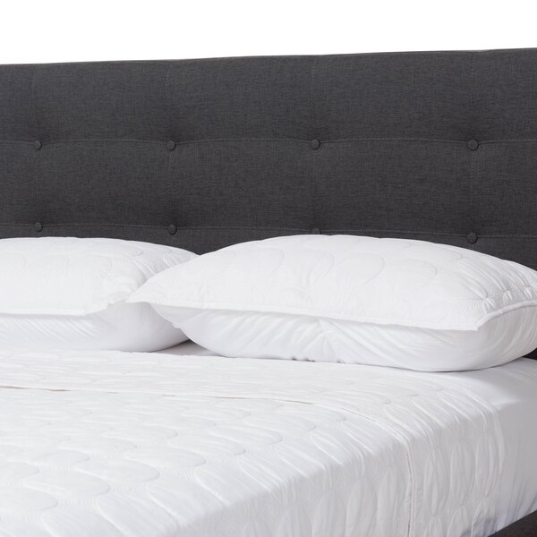 Baxton Studio Valencia Dark Grey King Size Platform Bed - 141-7837