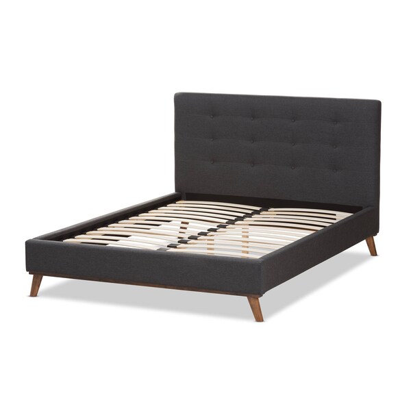 Baxton Studio Valencia Dark Grey King Size Platform Bed - 141-7837