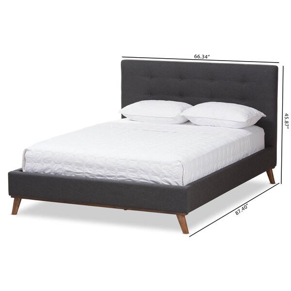 Baxton Studio Valencia Dark Grey King Size Platform Bed - 141-7837